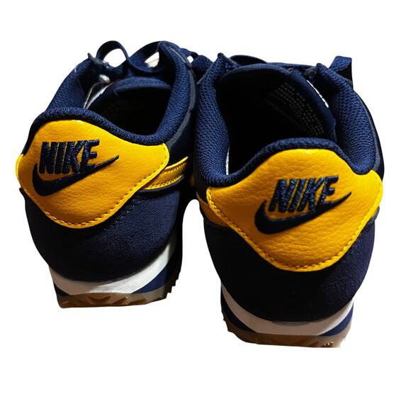 Nike Cortez sneakers in navy and yellow Womens Nylon Suede Sz W7 M5.5 - Picture 4 of 6